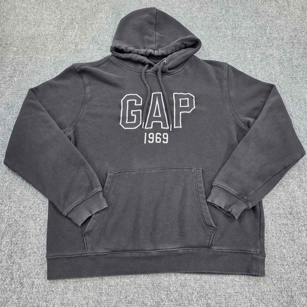 GAP 1969 Black Pullover Hoodie Sweatshirt‎ Size Small Long Sleeve Y2K  Vintage